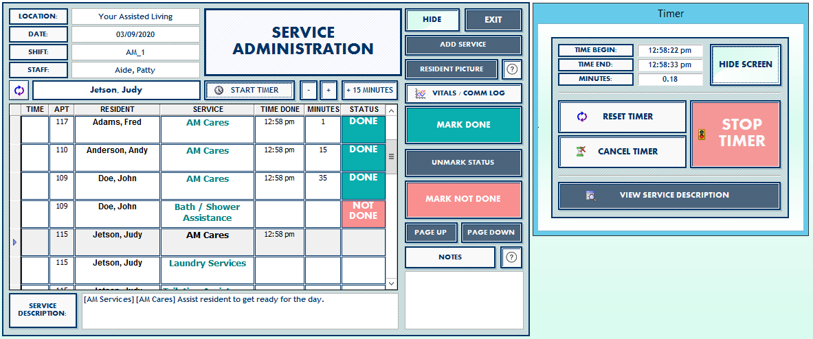 Portrayal of the electronic service administration feature that the PALs Platinum platform provides.